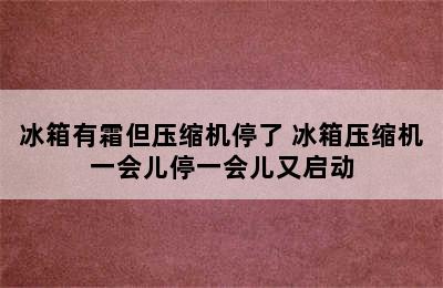 冰箱有霜但压缩机停了 冰箱压缩机一会儿停一会儿又启动